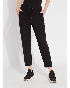 Lyssé Julia Stretch Crepe Cuffed Jogger - Black