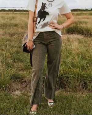 Miou Muse Straight Leg Pants - Green