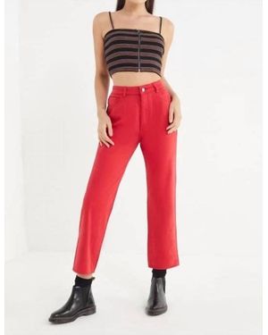 DL1961 Jerry High Rise Vintage Straight Fit Jeans - Red