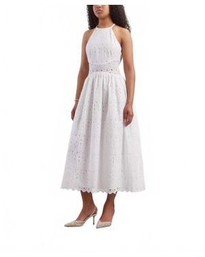 FRAME Paisley Eyelet Dress - White