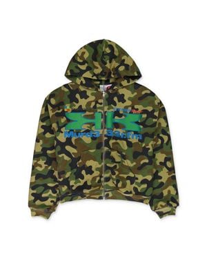 MURD333R.FM x GR33DY UNIT Greedy Unit X Murd333R. Fm Double Layered Hoodie - Green