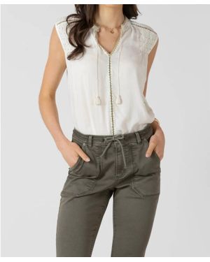 Dex Beaded Trim Blouse - Gray