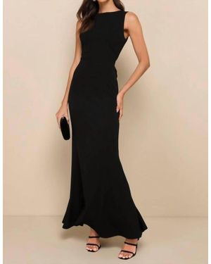 Lulus Exquisite Refinement Backless Bow Ruffled Maxi Dress - Black