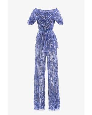 Saiid Kobeisy Embroidered Jumpsuit - Blue