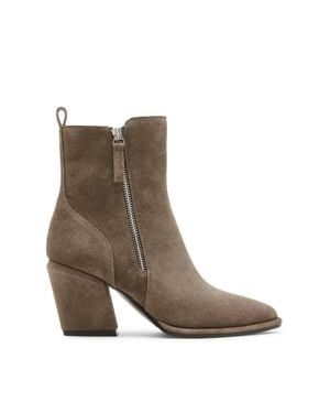 Blondo Elenor Elen01Sd Taupe Suede Leather Block Heel Ankle Bootie Zpo1197 - Gray