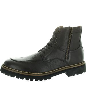 Donald J Pliner Zipper Leather Combat & Lace-Up Boots - Black