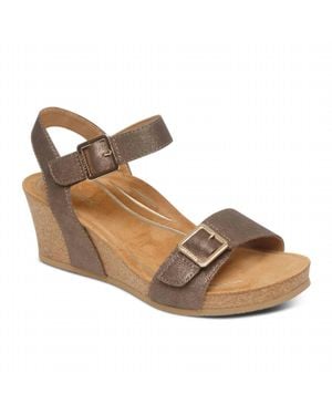 Aetrex Lexa Wedge Sandal - Metallic