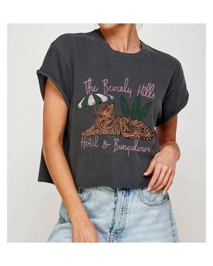 Illustrated Society Beverly Hill Hotel Vintage Graphic Tee - Gray