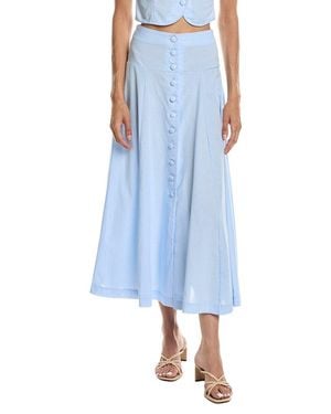 To My Lovers Solid Midi Skirt - Blue