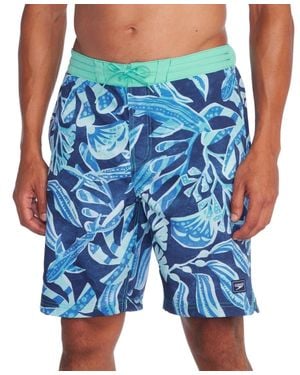 Speedo Bondi Basin Boardshorts Peacoat 20" Drawstring Swimwear Fts1620 - Blue