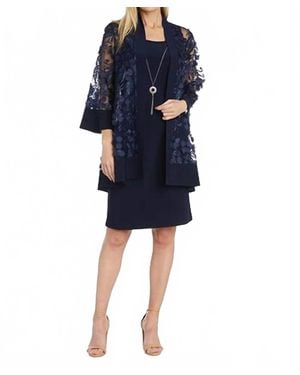 R & M Richards 2 Piece Sheath Dress With Jacket - Blue