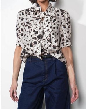 Greylin Delilah Puff Sleeve Blouse - Blue