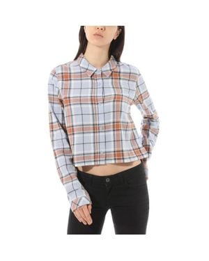 Vans Box Car Ii Shirt Plaid Flannel Button Up Cropped Asm101 - Gray
