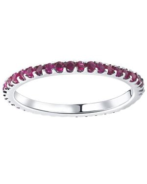 Pompeii3 3/4Ct Ruby Eternity Ring Anniversary Band 10K - Purple