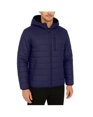 Spire By Galaxy Sherpa Lined Hooded Puffer Jacket - Blue