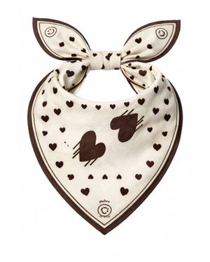 Kerri Rosenthal Drippy Heart Bandana Scarf - Natural
