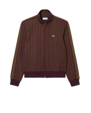 Lacoste Geometric Pattern Accent Jacket - Brown