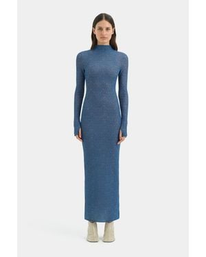 SIR. Celestino Long Sleeve Dress - Blue