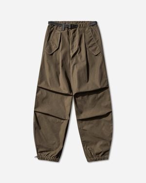 and wander Men S High Count Cloth Side Zip Hem Trousers Light Khaki - Green