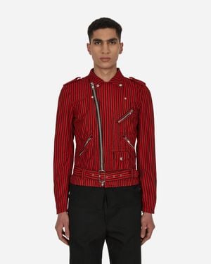 Comme des Garçons Stripe Biker Jacket Red