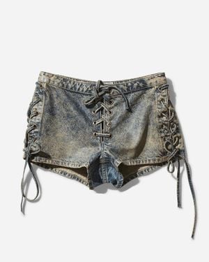 Guess S Coated Denim Shorts Heavy Stone Wash - Gray
