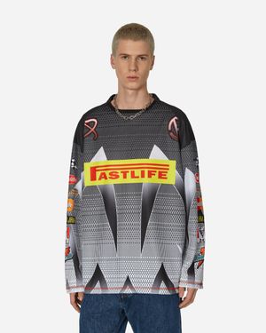 SLAM JAM 24.7 Fastlife Moto Longsleeve T-Shirt Anthracite - Grey