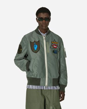 Sacai Gonz Nylon Twill Bomber Jacket Khaki - Green
