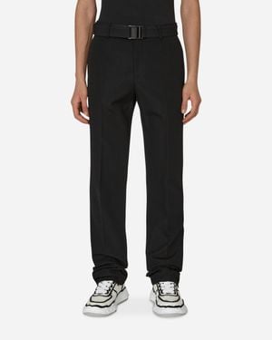 Off-White c/o Virgil Abloh Buckle Dry Wool Slim Trousers - Black