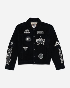 Wrangler Men S Avirex Suede Trucker Jacket - Black