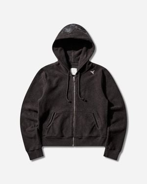 ROA Women S Guniy Inside Out Zip-up Baby Hoodie Washed - Black