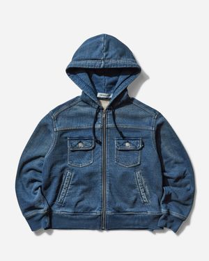 Undercover Women S Denim Hoodie Indigo - Blue
