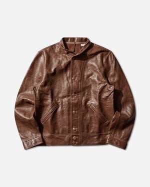 Levi's Menlo Cossak Leather Jacket Neutral - Brown