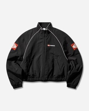 Protocol Index Exaggerated Shoulder Track Jacket - Black