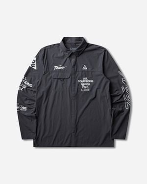 Nike Men S Acg Aireez Uv Protection Longsleeve Top Dark Smoke Gray / White - Black
