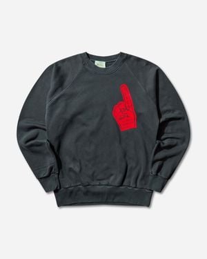 Aries Faded Supportive Finger Raglan Sweatshirt - Grey