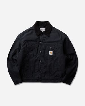 Carhartt Og Trucker Jacket (Stone Canvas) - Black