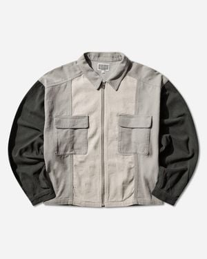 Cav Empt Stripe Cut Short Shirt Jacket - Grey