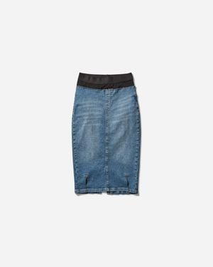 PROTOTYPES Women S Waistband Denim Pencil Skirt - Blue