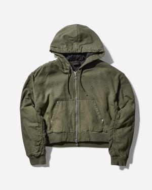 Nike S Travis Scott Hooded Canvas Jacket Khaki - Green