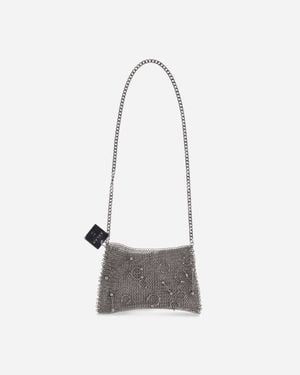ASLAN WORLD Pierced Chainmaille Mini Bag Heavy Metal - White