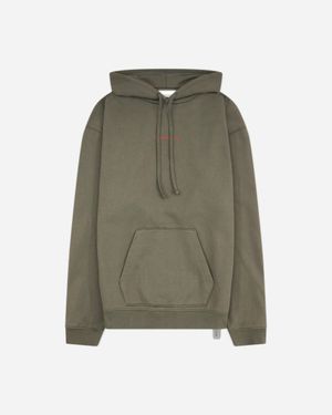 Oamc Peacemaker Men S Pigeon Print Loose Fit Hoodie Grey - Green