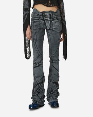 OTTOLINGER Big Waistband Drape Denim Pants - Gray