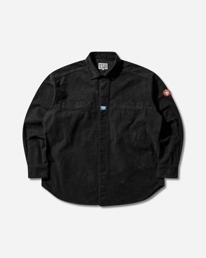 Cav Empt Men S Brushed Cotton Design Big Shirt - Black
