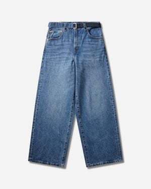 Levi's Sacai Belted Wide Trousers Washed - Blue