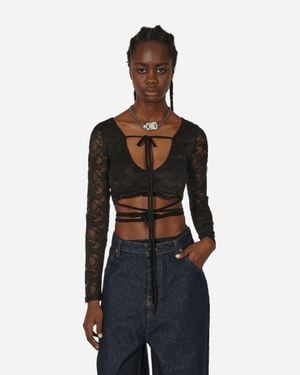 Nii HAI Lace Crop Top - Black