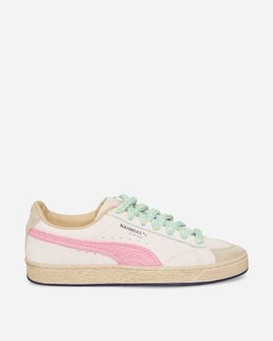 PUMA Nahmias Suede Crochet Trainers Jasmine Flower Pixel - Natural