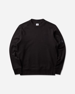 C.P. Company Men S Diagonal Raised Fleece Crewneck Sweatshirt - Black