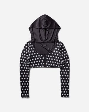 Nii HAI Polka Hooded Crop Top - Black