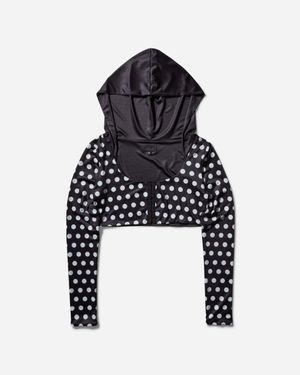 Nii HAI Polka Hooded Crop Top - Black