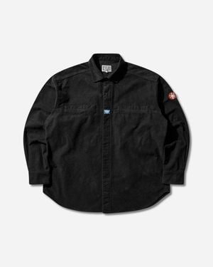 Cav Empt Men S Brushed Cotton Design Big Shirt - Black